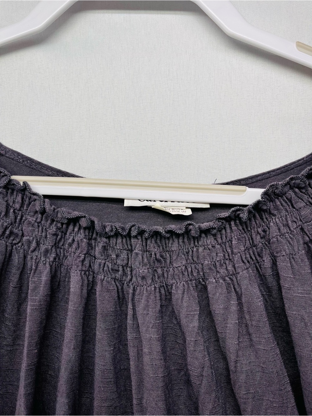 Carol Rose Smocked Off-Shoulder Short Sleeve Top - Slate Purple - Picture 2 of 6